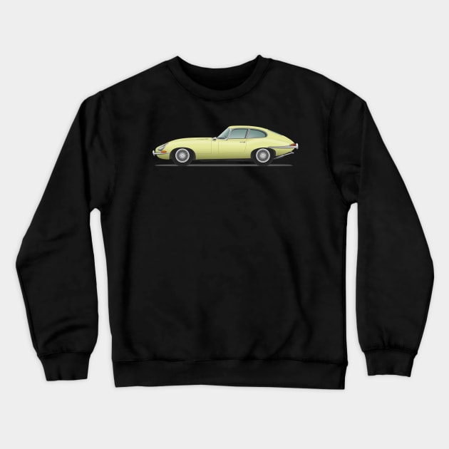 Jaguar E Type Fixed Head Coupe Primrose Crewneck Sweatshirt by SteveHClark